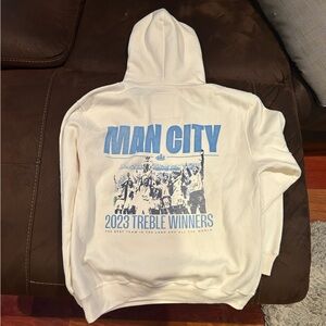 Man City soccer hoodie white